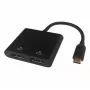 Deltaco USBC-2DP vaizdo kabelio adapteris 0,1 m USB Type-C 2 x DisplayPort juodas