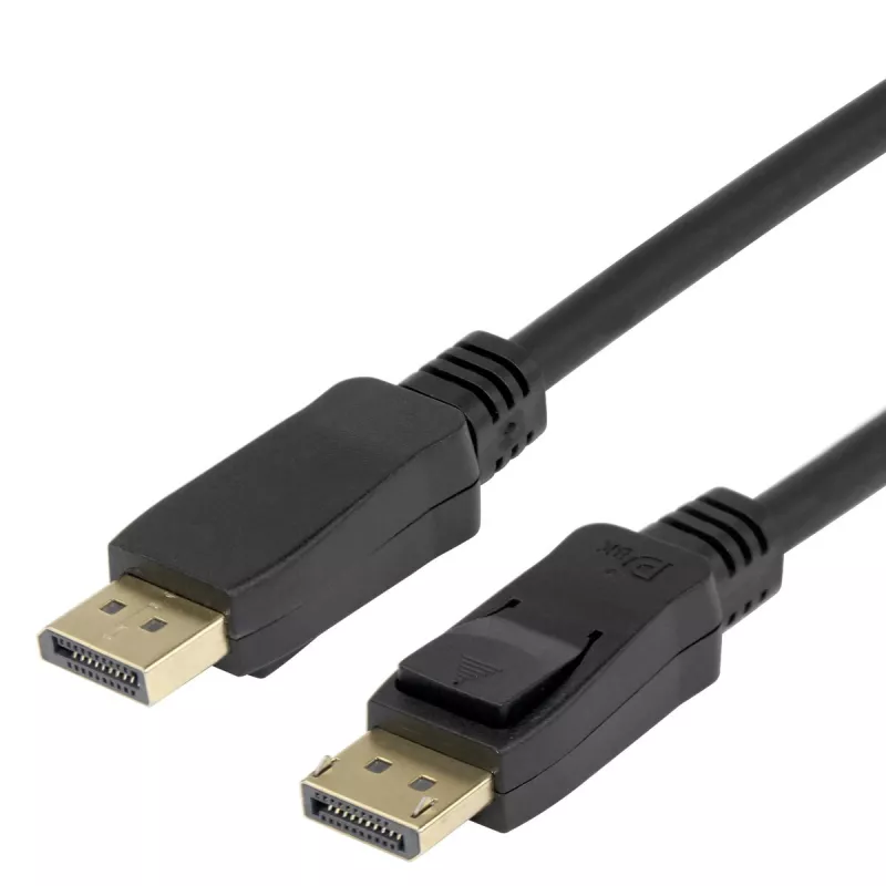 DisplayPort kabelis DELTACO DP-1020D-FLEX 2 m, DisplayPort į DisplayPort, kištukas-kištukas, juodas