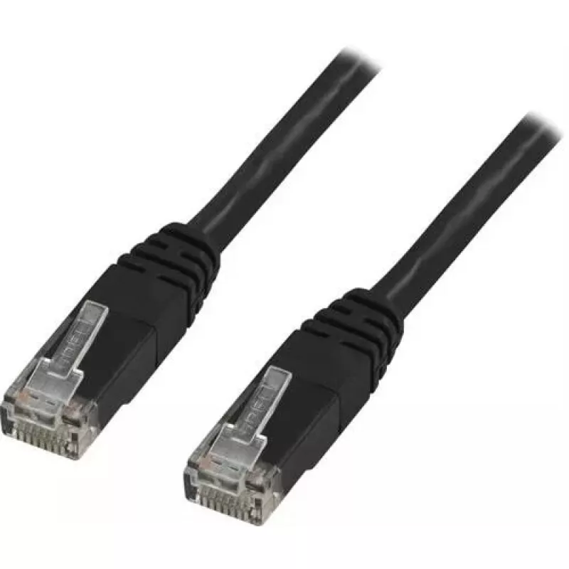 Tinklo kabelis Deltaco TP-611S RJ-45 Cat6 1,5 m juodas
