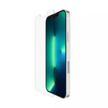 Skaidri ekrano / galinė apsauginė plėvelė Belkin SFA064EC, skirta Apple iPhone 13 Pro Max, stiklinė, antibakterinė, atspari smūgiams ir įbrėžimams, 6,7 colio, 1 vnt.