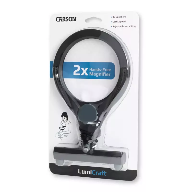 Rankinis didintuvas Carson LumiCraft 2x, LED, maitinamas baterijomis, juodas, 135×23×226 mm