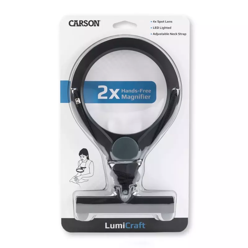 Rankinis didintuvas Carson LumiCraft 2x, LED, maitinamas baterijomis, juodas, 135×23×226 mm