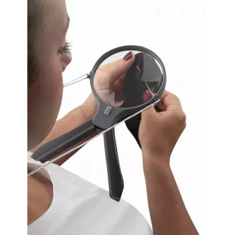 Didinamasis stiklas Carson Split Handle HF-11 — 3,5× rankinis didinamasis stiklas, juodas/skaidrus, AAA baterija