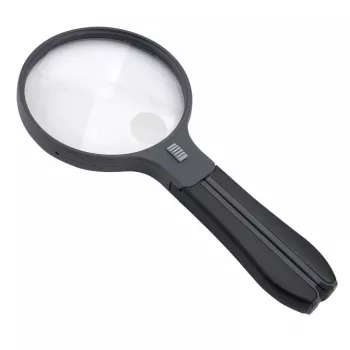 Didinamasis stiklas Carson Split Handle HF-11 — 3,5× rankinis didinamasis stiklas, juodas/skaidrus, AAA baterija