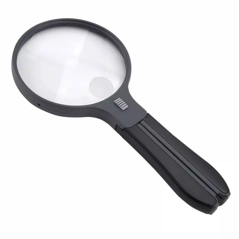 Didinamasis stiklas Carson Split Handle HF-11 — 3,5× rankinis didinamasis stiklas, juodas/skaidrus, AAA baterija