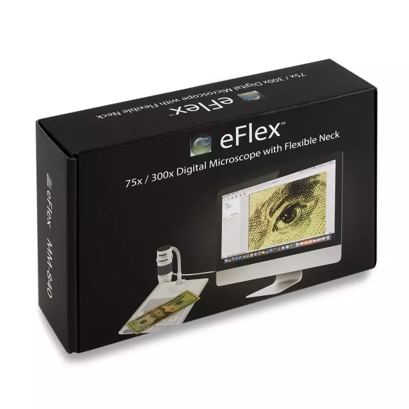 Skaitmeninis mikroskopas Carson EFLEX 300x, 75–300× didinimas, 1600×1200 kamera, pilka/baltas