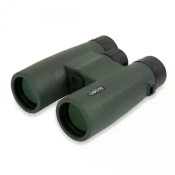 Binokliai Carson JR Series 10x42 BaK-4, kompaktiški stoginiai, juoda/žalia