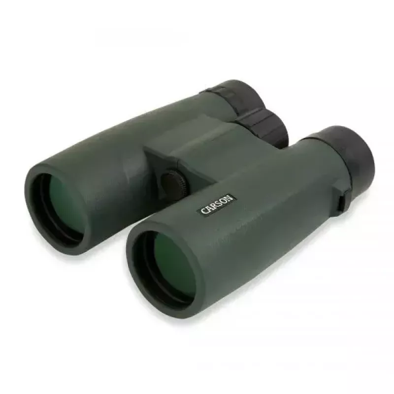 Binokliai Carson JR Series 10x42 BaK-4, kompaktiški stoginiai, juoda/žalia