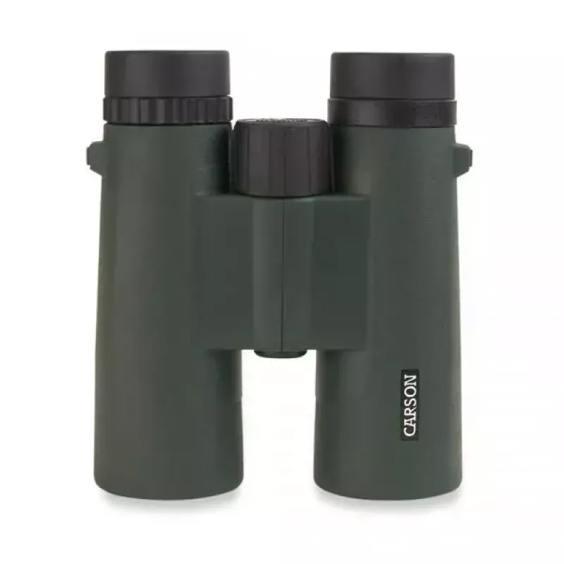 Binokliai Carson JR Series 10x42 BaK-4, kompaktiški stoginiai, juoda/žalia