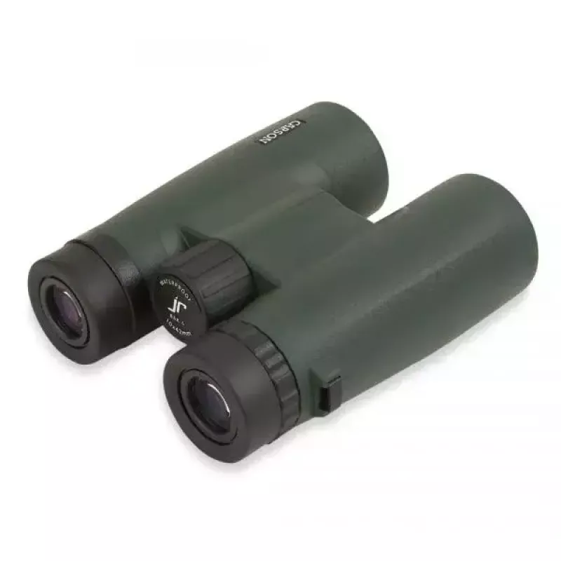 Binokliai Carson JR Series 10x42 BaK-4, kompaktiški stoginiai, juoda/žalia