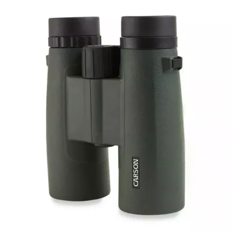 Binokliai Carson JR Series 10x42 BaK-4, kompaktiški stoginiai, juoda/žalia