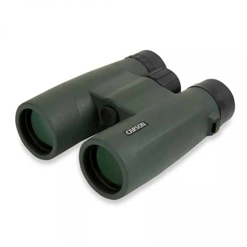 Binokliai Carson JR Series 10x42 BaK-4, kompaktiški stoginiai, juoda/žalia