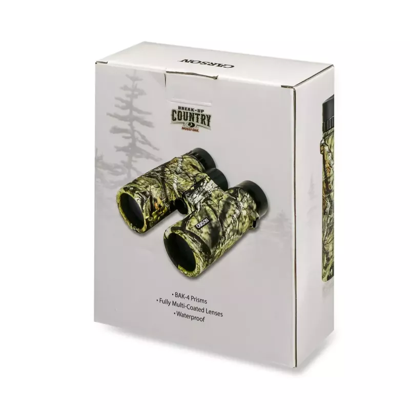 Binoculars Carson JR 10x42 BAK-4 Roof, compact camouflage design, 127×50.8×160 mm