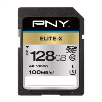 SDXC atminties kortelė PNY Elite-X 128 GB, UHS-I, Class 10, U3, 100 MB/s skaitymas