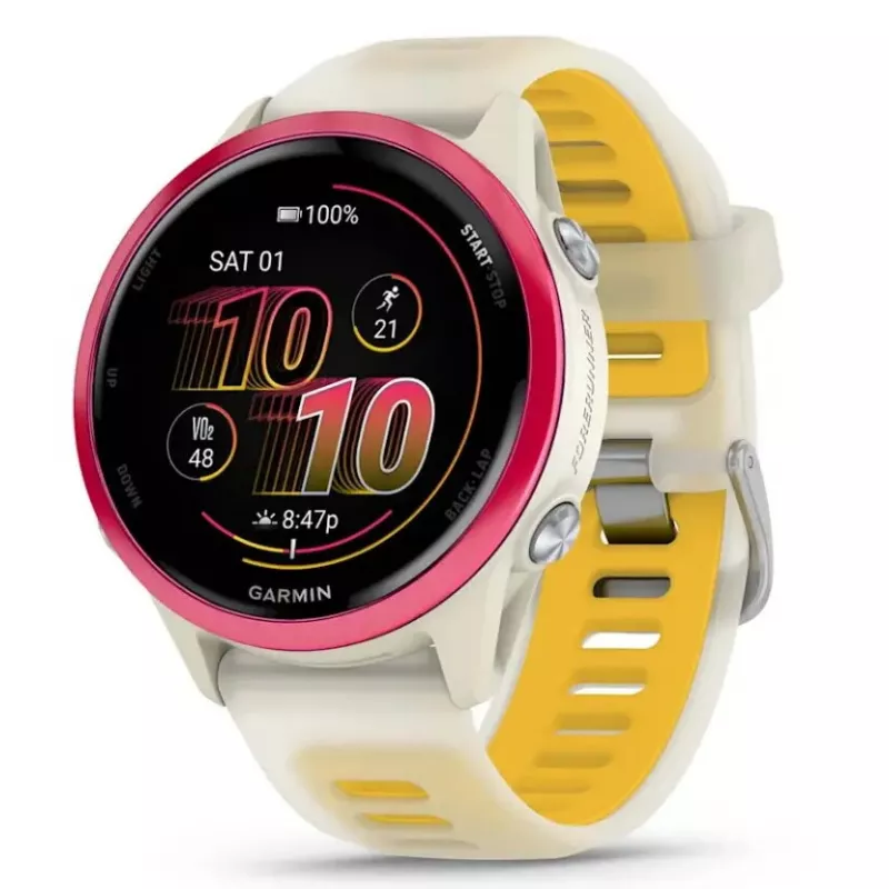 Sportinis išmanusis laikrodis GARMIN Forerunner 570 42 mm, 1,2 colio AMOLED 390×390, GPS, Wi‑Fi, 8 GB, 42 g, silikoninis dirželis