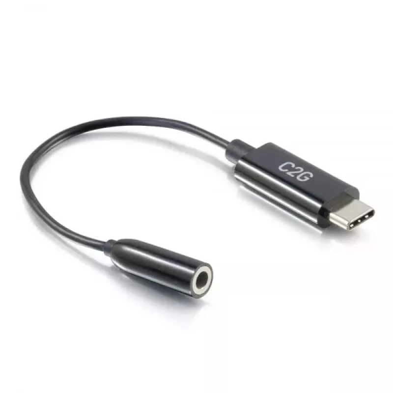 C2G mobiliojo telefono laidas 54426 USB-C į 3,5 mm juodas 0,09 m