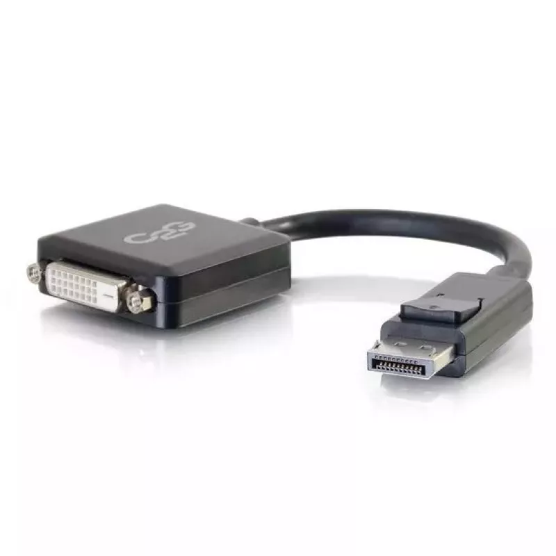 C2G 8 colių DisplayPort kištukas į Single Link DVI-D lizdą adapteris keitiklis juodas
