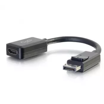 C2G 8 colių DisplayPort vyriškas į HDMI moterišką adapterio keitiklis juodas