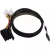 SAS kabelis MICROCHIP 2305300-R SlimSAS ×8 (SFF-8654) prie 2× 4SFF-8639 (U.3) 0,8 m, juodas