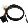 SAS kabelis MICROCHIP 2305300-R SlimSAS ×8 (SFF-8654) prie 2× 4SFF-8639 (U.3) 0,8 m, juodas