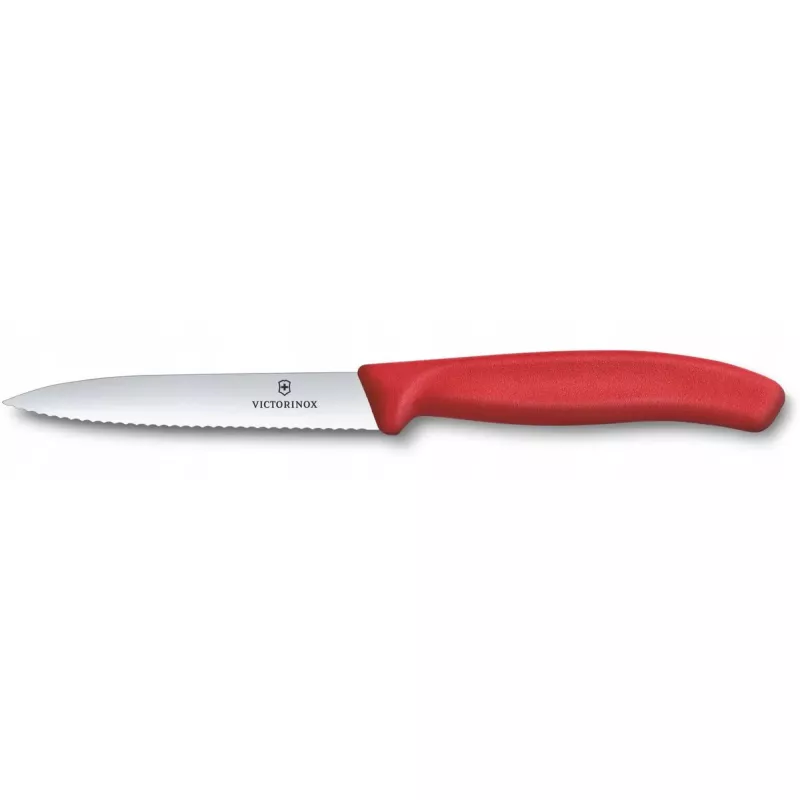 Virtuvinis peilis Victorinox Swiss Classic 10 cm daržovių peilis, raudona rankena