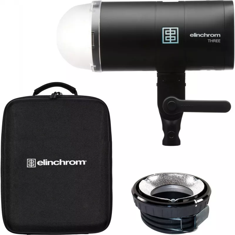 Studijinis ne prie kameros blykstės rinkinys Elinchrom THREE 400Ws, didelės spartos 1/8000s