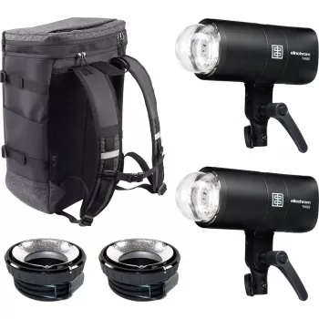 Studijinė ne prie kameros blyksčių rinkinys Elinchrom THREE DUAL — 2 blykstės (modelis 20942.2)