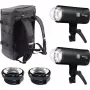 Studijinė ne prie kameros blyksčių rinkinys Elinchrom THREE DUAL — 2 blykstės (modelis 20942.2)