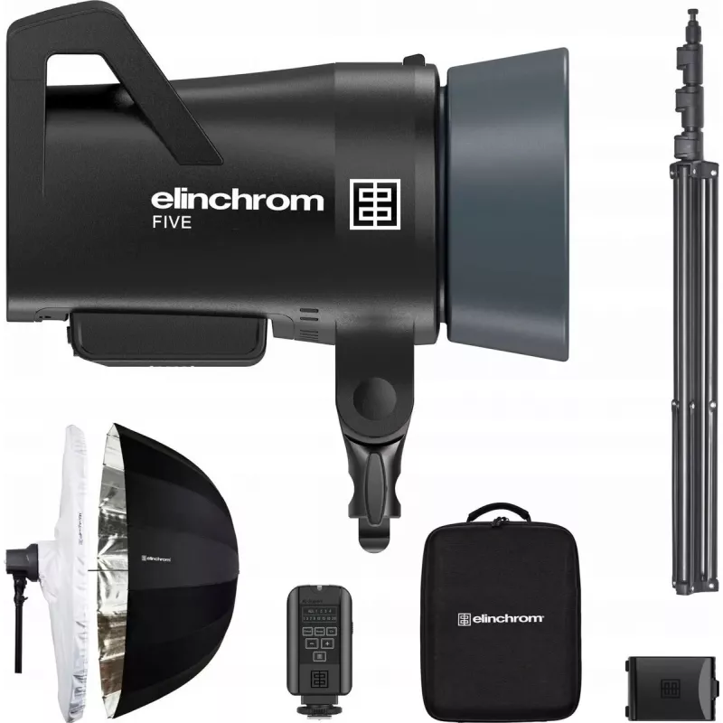 Lauko portretų rinkinys Elinchrom FIVE 20970.1 — nešiojamas lengvas studijos apšvietimo rinkinys
