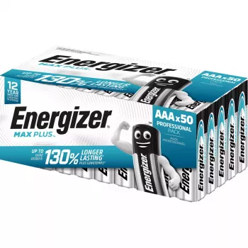 Energizer Max Plus LR03 AAA 1.5V šarminės baterijos, 50 vnt. pakuotė