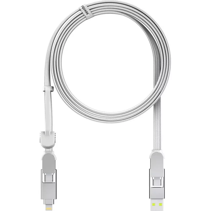 kabelis Rolling Square inCharge XL XLM02R 2m White — USB įkrovimo ir duomenų kabelis