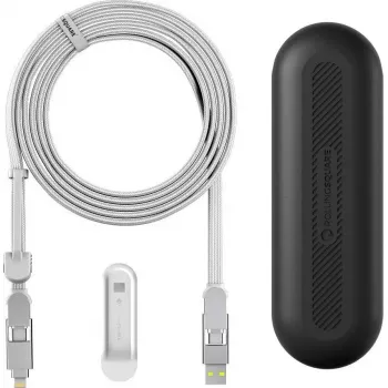 Laidas Rolling Square inCharge XL 3m baltas — rolling square USB įkrovimo ir duomenų laidas, 3 m, baltas