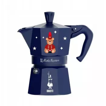 Moka puodas BIALETTI Moka Express 3 puodelių 150 ml, „Joyful Christmas Blue“