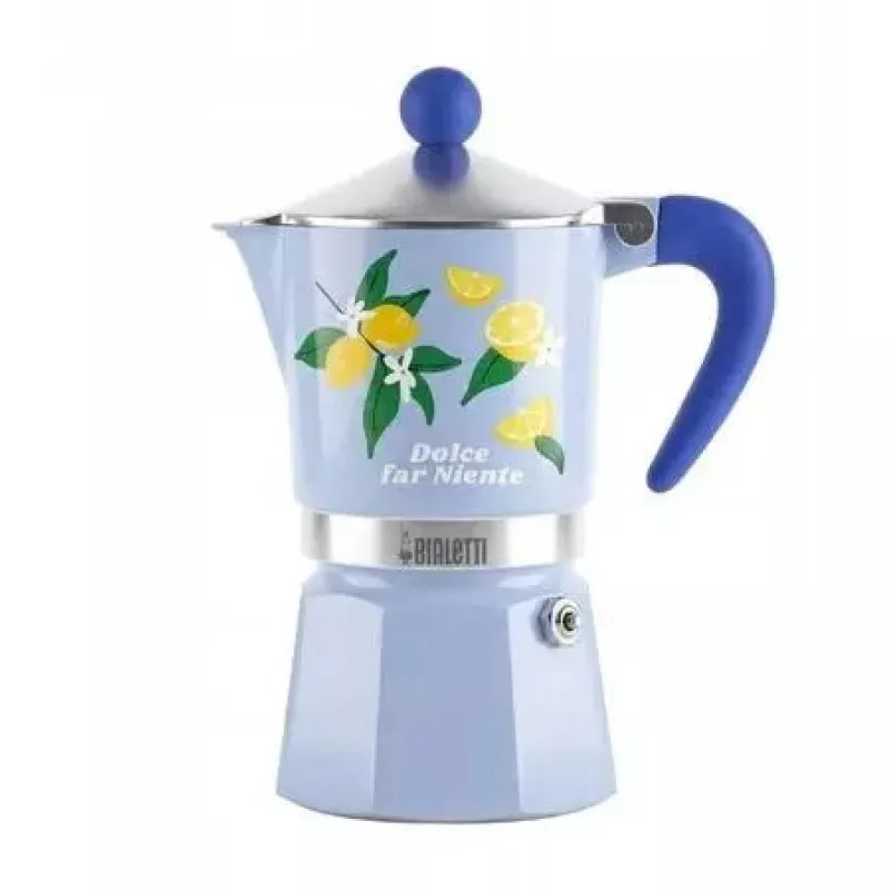 Kaitlentės espreso virimo aparatas BIALETTI Rainbow 3 puodeliams, Fruit Vibes — mėlynas