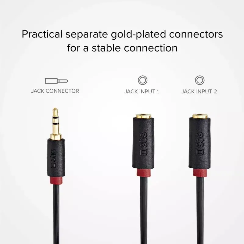 Garso stereo laidas SBS Audio 3,5 mm lizdas su skirstytuvu