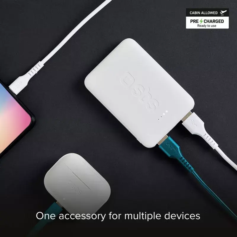 Nešiojama išorinė baterija SBS 5000 mAh, 5000 mAh baterijos talpa