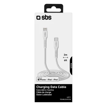 “Lightning” į USB-C kabelis SBS Mobile TECABLELIGTC2W — 2 m, balta