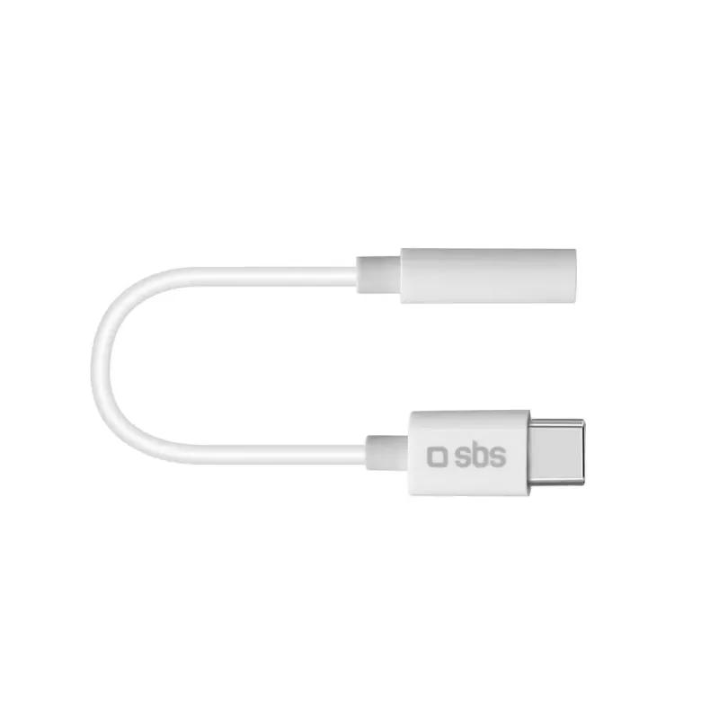 Mobiliojo telefono laidas SBS TEINTJACKTYCFMW Baltas 0,09 m 3,5 mm USB C