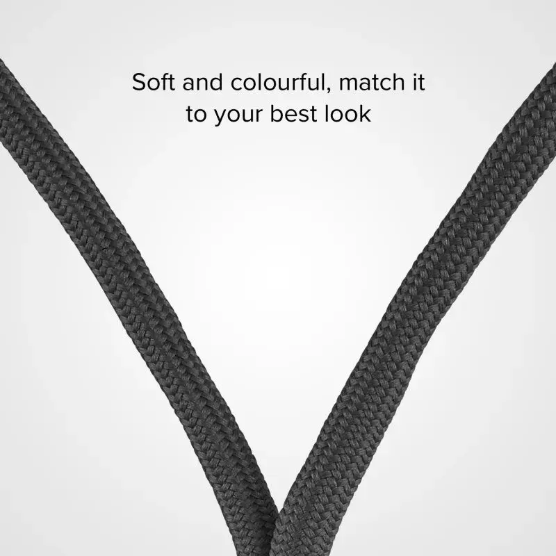 Neck strap for mobile phones SBS TEUNILACEK — Juoda fabric, single-piece