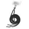 Neck strap for mobile phones SBS TEUNILACEK — Juoda fabric, single-piece