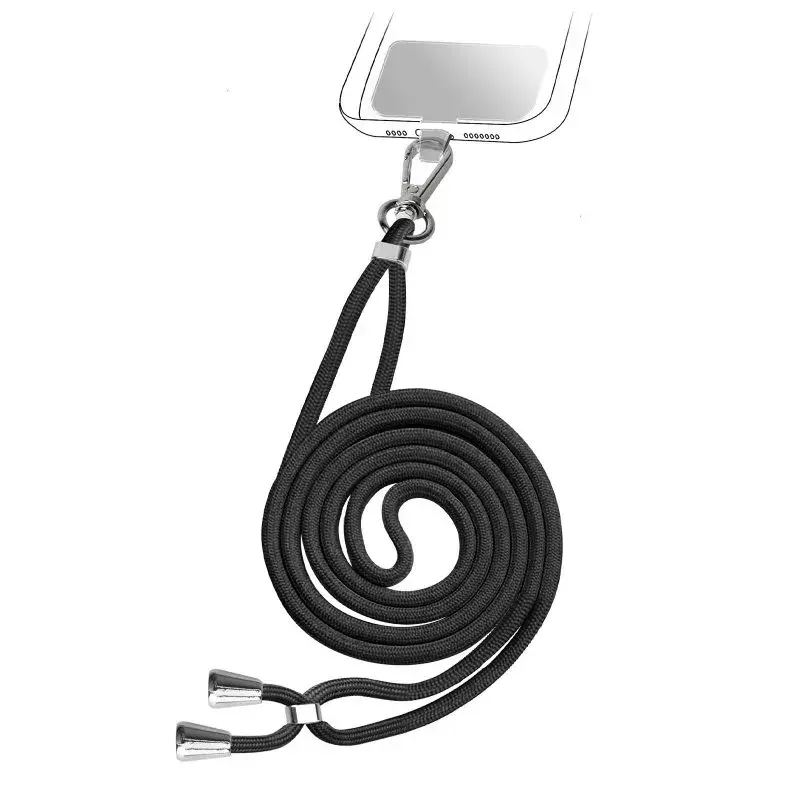 Neck strap for mobile phones SBS TEUNILACEK — Juoda fabric, single-piece