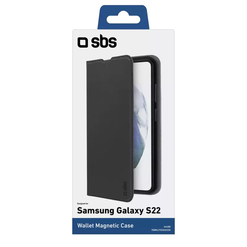 Piniginės tipo dėklas SBS Galaxy S22+ 16,8 cm Juodas 2 kortelių kišenės