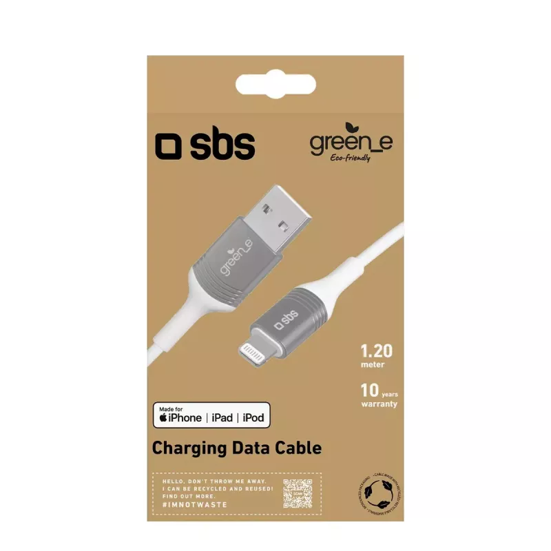 Laidas Lightning SBS GRECABLEUSBIP589W 1,2 m sidabrinis baltas