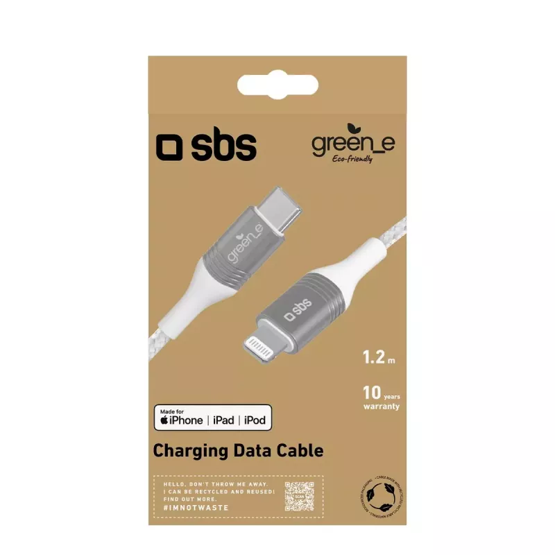 Lightning laidas SBS GRECABLELIGTC12BW 1,2 m sidabrinis baltas