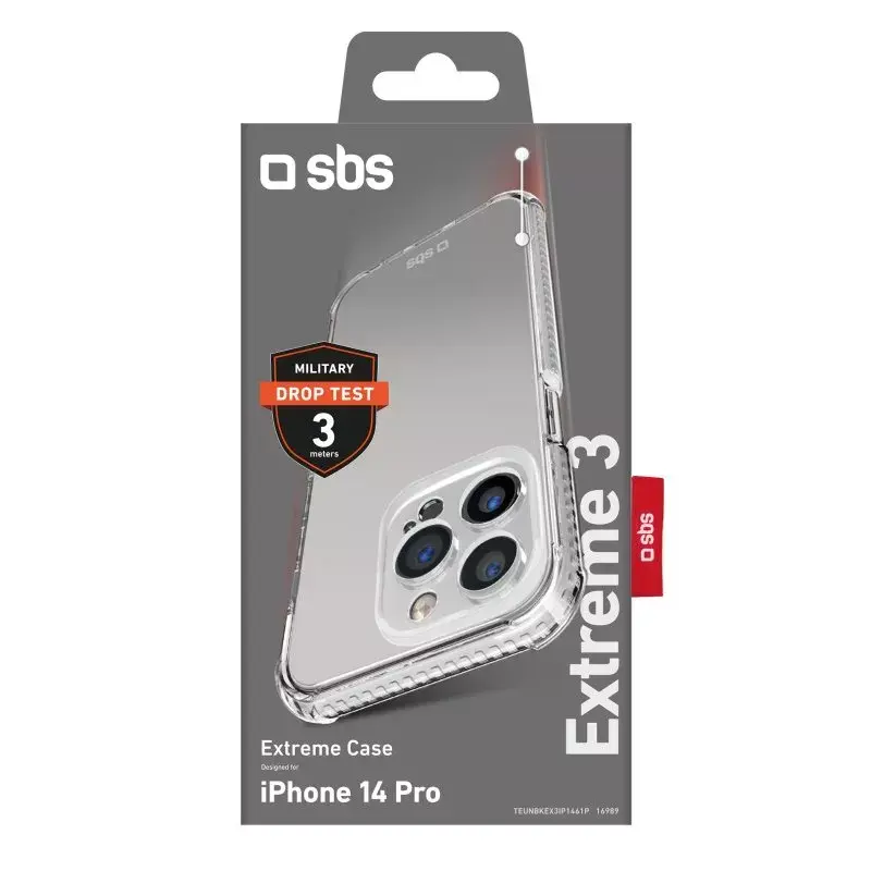 Dėklas SBS Extreme X3 iPhone 14 Pro 15.5 cm Skaidrus