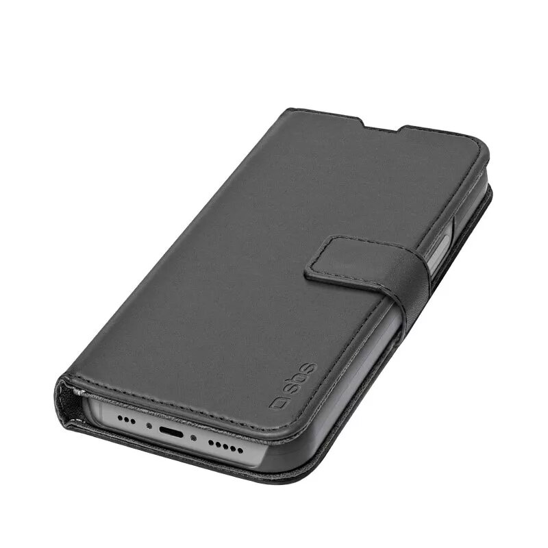 Piniginės tipo dėklas SBS TEBKWALIP1467PK, skirtas iPhone 14 Pro Max 17 cm, juodas