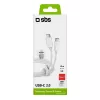 USB-C į USB-C laidas SBS Mobile TECABLETISSUETCCG, USB 2.0, 1,5 m, baltas