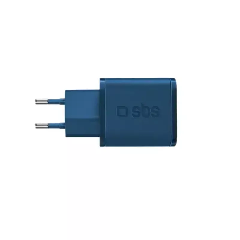 SBS Mobile 20W USB-C kintamosios srovės įkroviklis išmaniajam telefonui, planšetiniam kompiuteriui, išmaniajam laikrodžiui, ausinėms, nešiojamajam garsiakalbiui, mėlynas