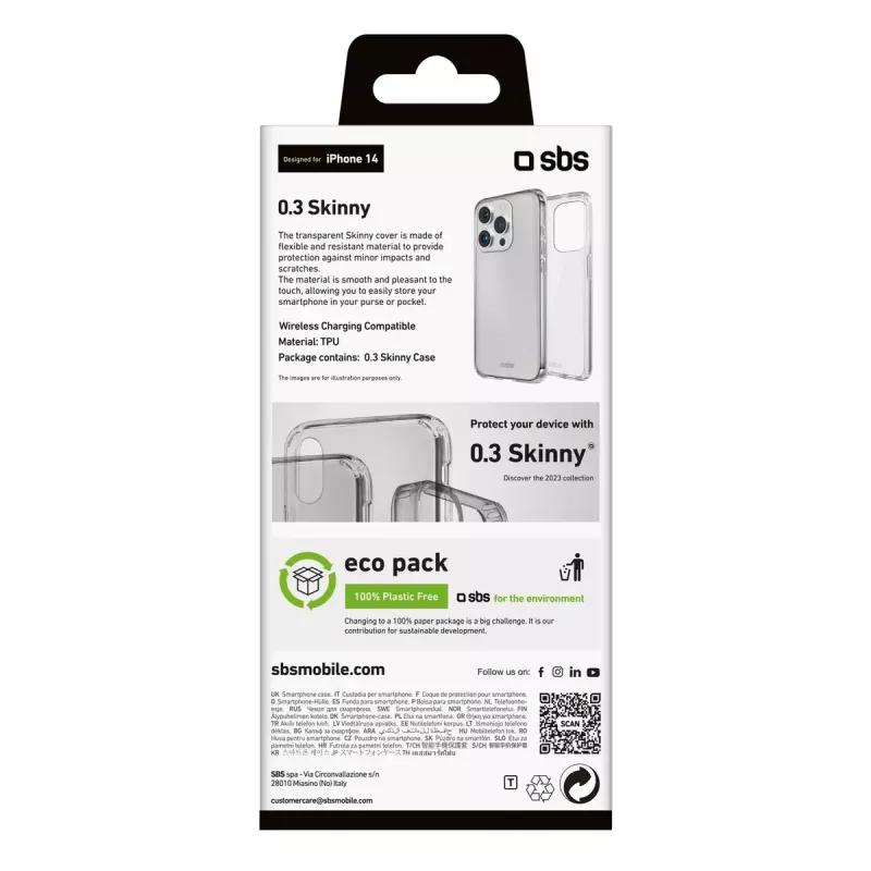 Dėklas SBS TESKINIP1561PT skirtas iPhone 15 Pro 15,5 cm, permatomas