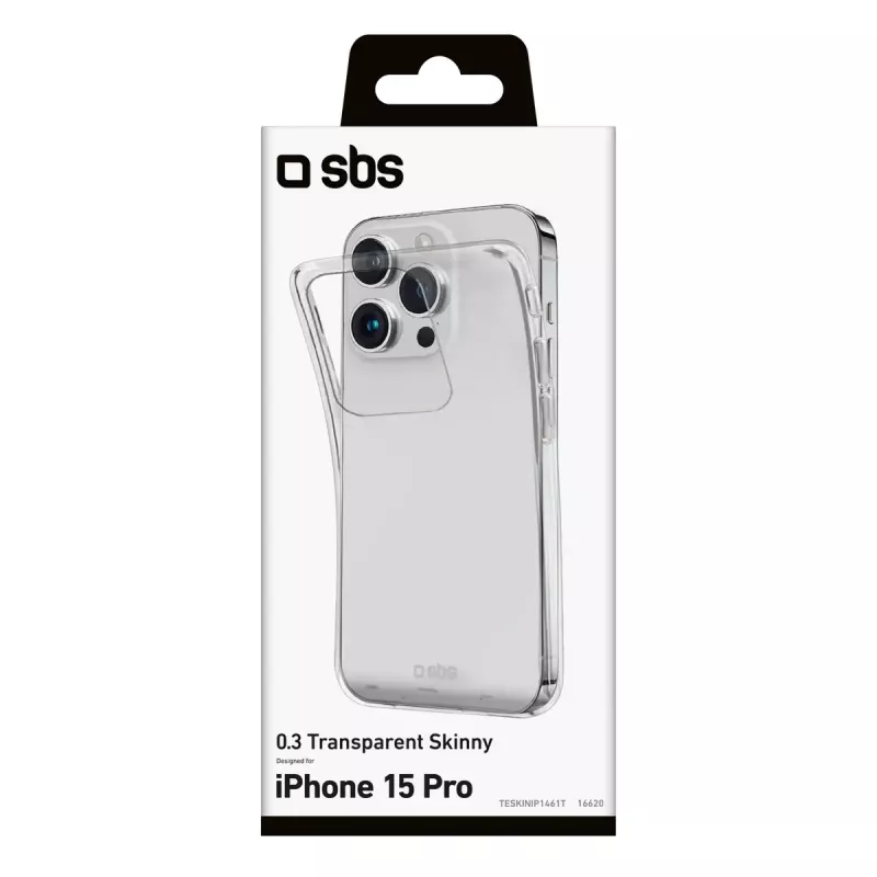 Dėklas SBS TESKINIP1561PT skirtas iPhone 15 Pro 15,5 cm, permatomas